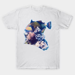 Triggerfish On A Coral | Red Sea Dive | Portrait Format | T-Shirt